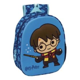 Safta Harry Potter Mochila 3D - Portabotellas - Hombreras Acolchadas - Asa de Mano Superior - 27x33x10cm - Color Azul