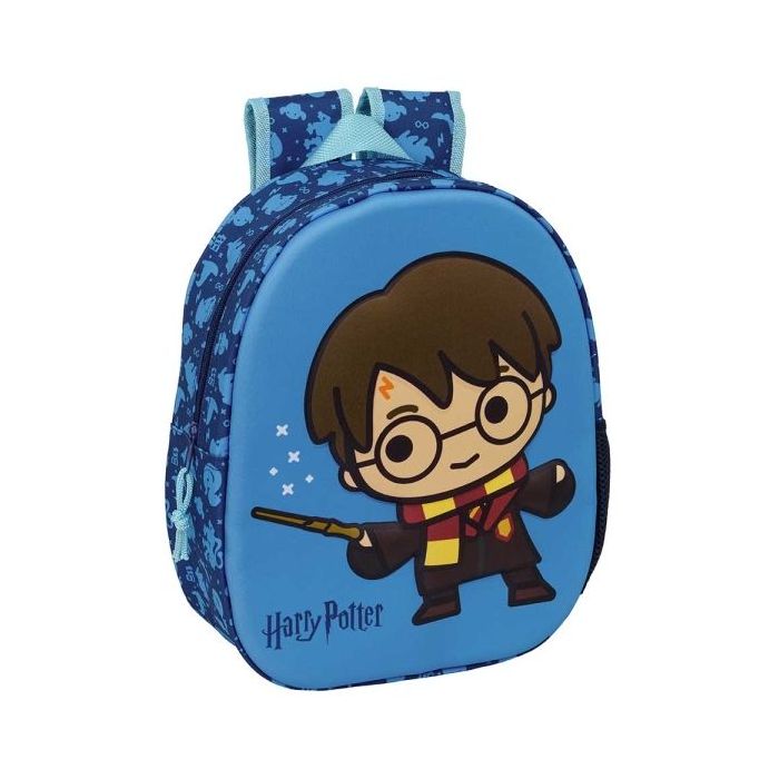 Safta Harry Potter Mochila 3D - Portabotellas - Hombreras Acolchadas - Asa de Mano Superior - 27x33x10cm - Color Azul