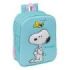 Safta Snoopy Mochila Guarderia 3D - 6L - Cremallera - Asa de Mano - 22x27x10cm - Color Azul Pastel