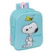 Safta Snoopy Mochila Guarderia 3D - 6L - Cremallera - Asa de Mano - 22x27x10cm - Color Azul Pastel