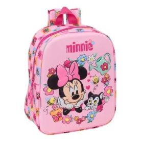 Safta Minnie Mouse Mochila Guarderia 3D - 6L - Cremallera - Asa de Mano - 22x27x10cm - Color Rosa