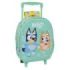 Safta Bluey Mochila con Carro - Portabotellas - Hombreras Acolchadas - Asa de Mano - 27x33x10cm - Color Menta
