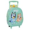 Safta Bluey Mochila con Carro - Portabotellas - Hombreras Acolchadas - Asa de Mano - 27x33x10cm - Color Menta