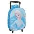 Safta Frozen 3D Mochila con Carro - Portabotellas - Hombreras Acolchadas - Asa de Mano - 27x33x10cm - Color Azul Claro