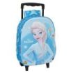 Safta Frozen 3D Mochila con Carro - Portabotellas - Hombreras Acolchadas - Asa de Mano - 27x33x10cm - Color Azul Claro