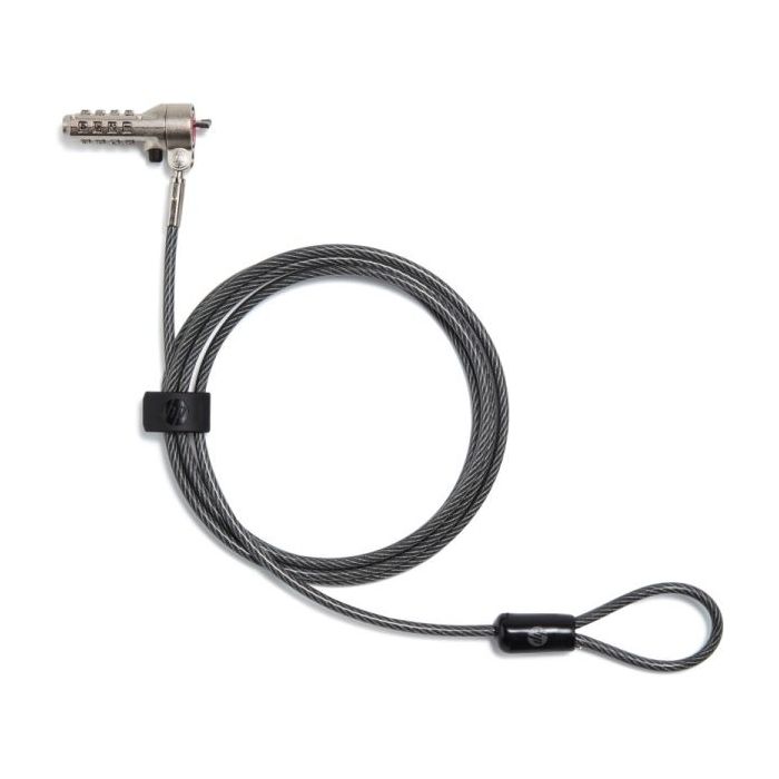 HP Nano Cable Antirrobo - Combinacion Programable de 4 Digitos - Cable de Acero Galvanizado 1.83m Revestido en Vinilo - Cabezal