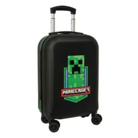 Safta Minecraft Maleta Trolley de Cabina de 20  - Candado de Combinacion - Asa Extensible - Interior Forrado - Ruedas Dobles 360