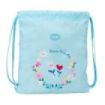 Safta Blackfit8 Petalos Saco Plano - Cierre con Cordones - Bolsillo Interior con Cremallera - 35x40x1cm - Color Azul Claro