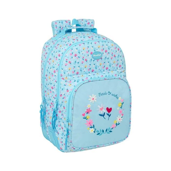Safta Blackfit8 Petalos Mochila - Adaptable a Carro - Bolsillo Frontal - Portabotellas - Cremallera con Doble Tirador - Asa de M