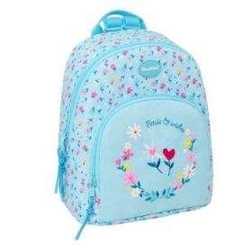 Safta Blackfit8 Petalos Mini Mochila - Bolsillo Frontal y Trasero - Cremallera - Hombreras Ajustables - Asa Superior - Compacta