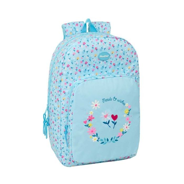 Safta Blackfit8 Petalos Mochila - 19L - Adaptable a Carro - Bolsillo Frontal - Espalda Acolchada - Cremallera con Doble Tirador