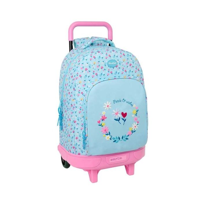 Safta Blackfit8 Petalos Mochila con Carro - Extraible - 33L - Portabotellas - Tarjeta de Identificacion Personal - Cremallera co