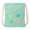 Safta Estrellas Saco Plano - Cierre con Cordones - Bolsillo Interior con Cremallera - 35x40x1cm - Color Verde