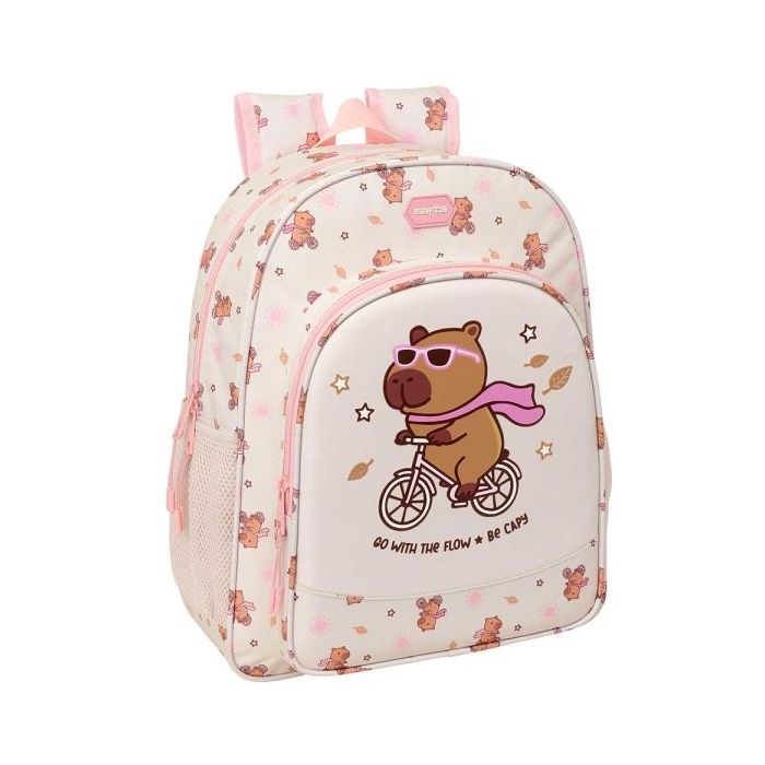 Safta Capibara Mochila - 15L - Adaptable a Carro - Bolsillo Frontal - Portabotellas - Cremallera con Doble Tirador - Asa de Mano