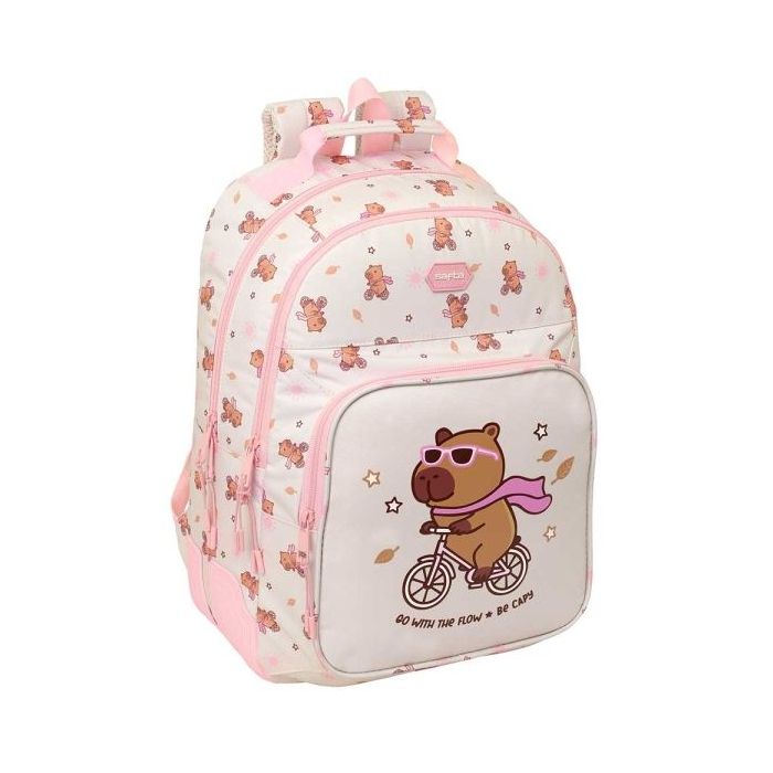 Safta Capibara Mochila - Adaptable a Carro - Bolsillo Frontal - Portabotellas - Cremallera con Doble Tirador - Asa de Mano - Hom