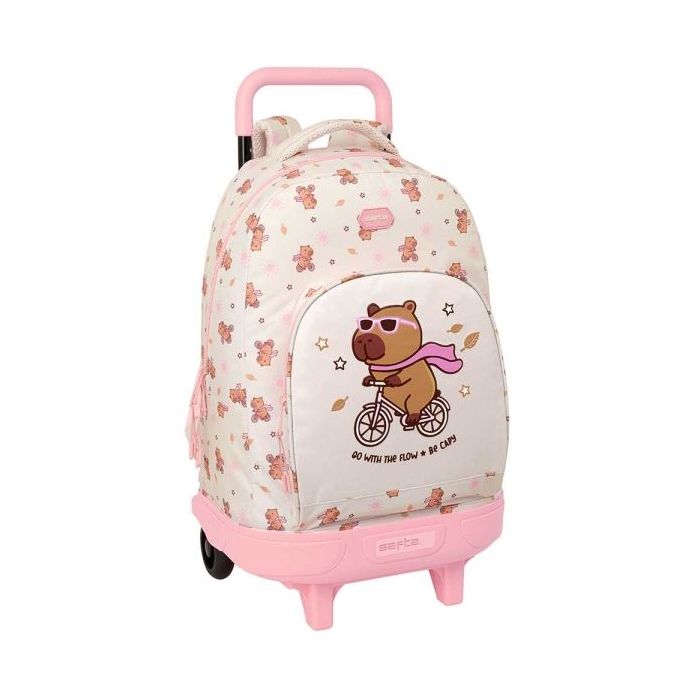Safta Capibara Mochila con Carro - Extraible - 33L - Portabotellas - Tarjeta de Identificacion Personal - Cremallera con Doble T