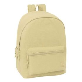 Safta Basic Mochila para Portatiles hasta 15.6  - Bolsillo para Tablet hasta 11  - Antirrobo - Asa de Mano - Conector USB - Crem