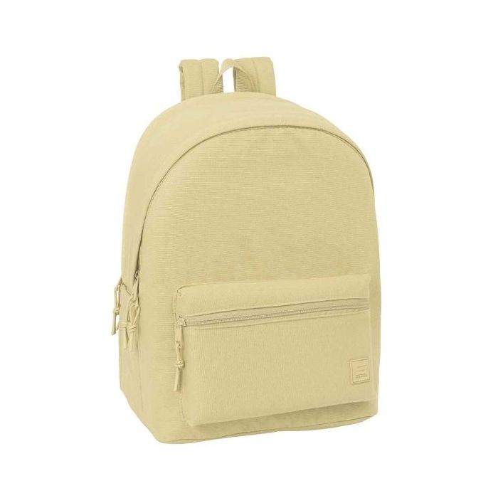 Safta Basic Mochila para Portatiles hasta 15.6  - Bolsillo para Tablet hasta 11  - Antirrobo - Asa de Mano - Conector USB - Crem