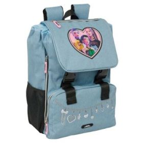 Safta K-Pop Demon Hunters Huntr/X Mochila Extensible - Solapa - Cierre con Cordon - Portabotellas - Bolsillo Frontal - Detalles