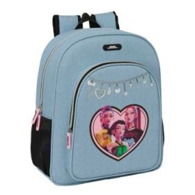 Safta K-Pop Demon Hunters Huntr/X Mochila - 15L - Adaptable a Carro - Bolsillo Frontal - Portabotellas - Cremallera con Doble Ti