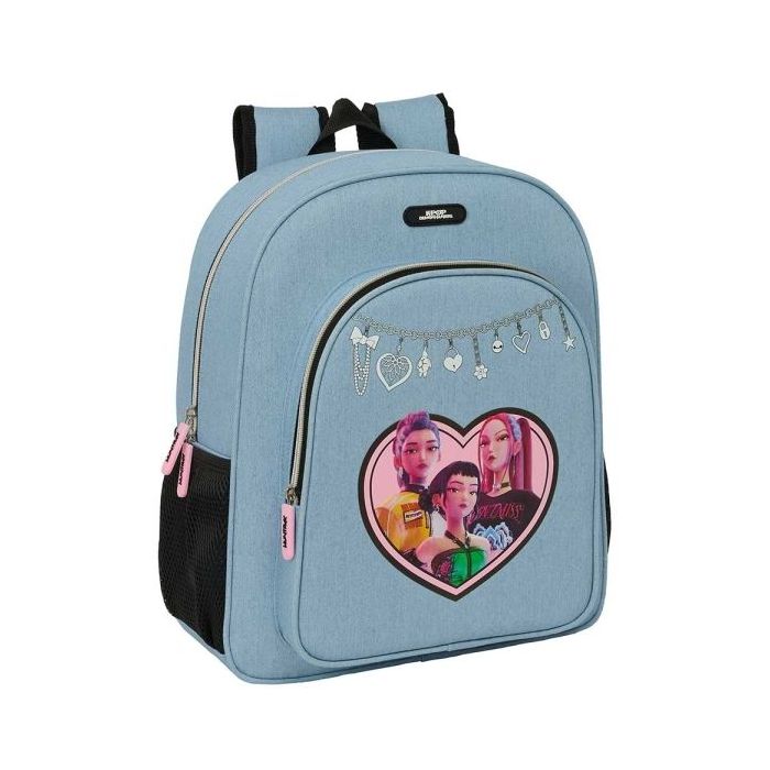 Safta K-Pop Demon Hunters Huntr/X Mochila - 15L - Adaptable a Carro - Bolsillo Frontal - Portabotellas - Cremallera con Doble Ti