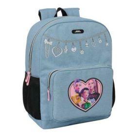 Safta K-Pop Demon Hunters Huntr/X Mochila - Adaptable a Carro - Bolsillo Frontal - Hombreras y Espalda Acolchada - Cremallera co