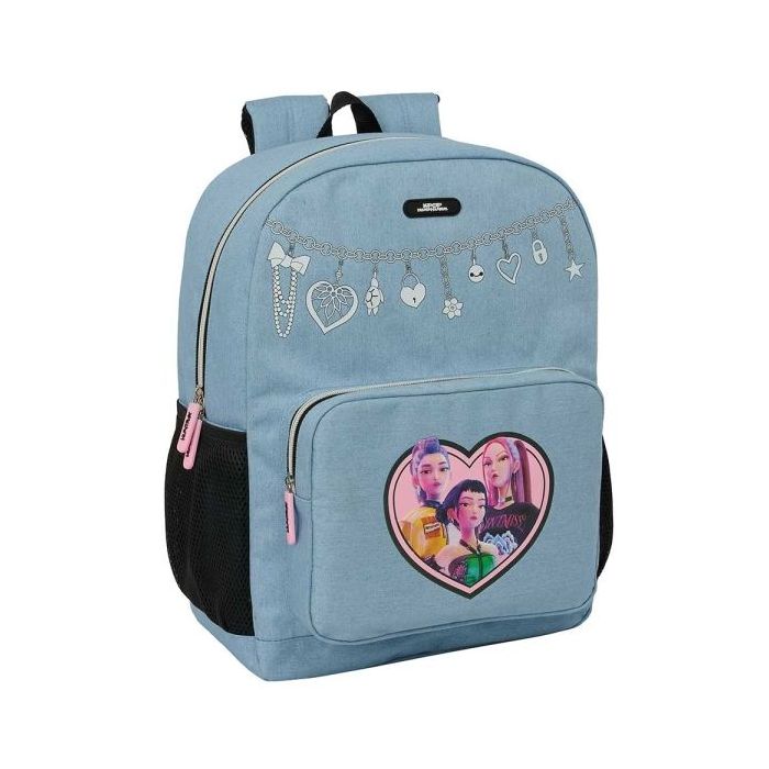 Safta K-Pop Demon Hunters Huntr/X Mochila - Adaptable a Carro - Bolsillo Frontal - Hombreras y Espalda Acolchada - Cremallera co