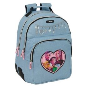 Safta K-Pop Demon Hunters Huntr/X Mochila - Adaptable a Carro - Bolsillo Frontal - Portabotellas - Cremallera con Doble Tirador