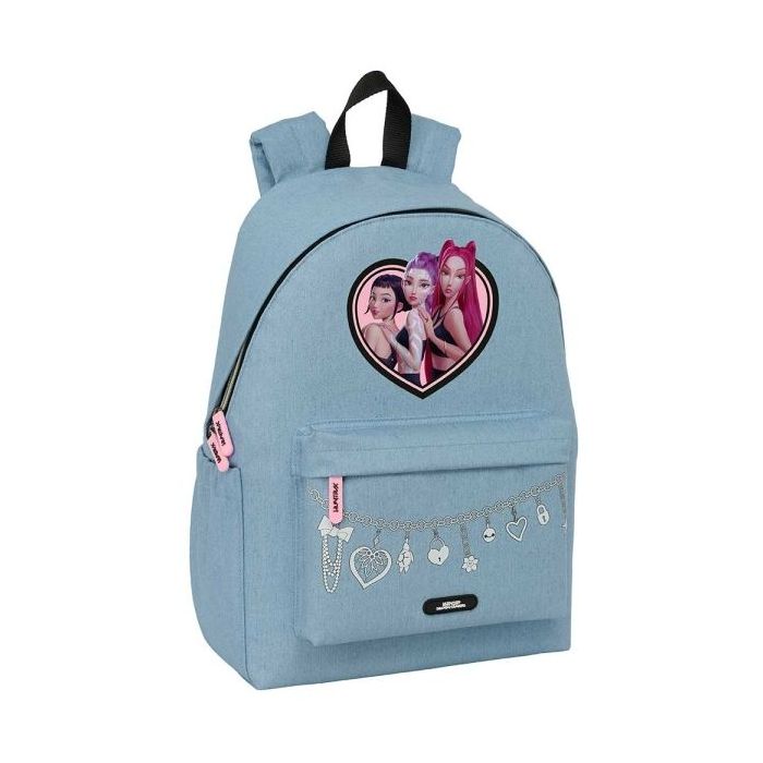 Safta K-Pop Demon Hunters Huntr/X Mochila para Portatiles hasta 14.1  - Portabotellas - Cremallera con Doble Tirador - Asa de Ma