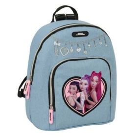 Safta K-Pop Demon Hunters Huntr/X Mini Mochila - Bolsillo Frontal y Trasero - Cremallera - Hombreras Ajustables - Asa Superior -