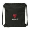 Safta Sevilla FC Saco Plano - Cierre con Cordones - Bolsillo Interior con Cremallera - 35x40x1cm - Color Negro
