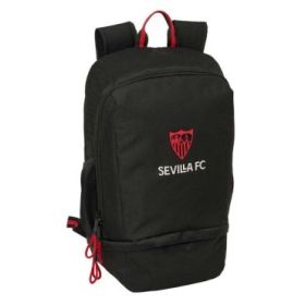 Safta Sevilla FC Mochila Zapatillero - Cremallera con Doble Tirador - Bolsillo Interior - Portabotellas - Asa de Mano - 28x51x19