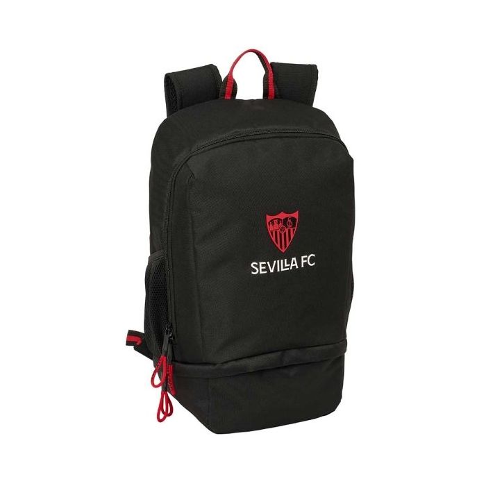 Safta Sevilla FC Mochila Zapatillero - Cremallera con Doble Tirador - Bolsillo Interior - Portabotellas - Asa de Mano - 28x51x19