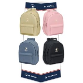 Safta el Ganso Basics - 8 Ganchos - 16 Mochilas Incluidas - Carton Reciclado - 42x160x42cm - Colores Surtidos