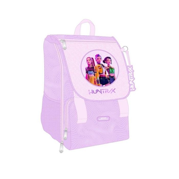 Safta K-Pop Demon Hunters Iconic Mochila Extensible - Solapa - Cierre con Cordon - Portabotellas - Bolsillo Frontal - Detalles R