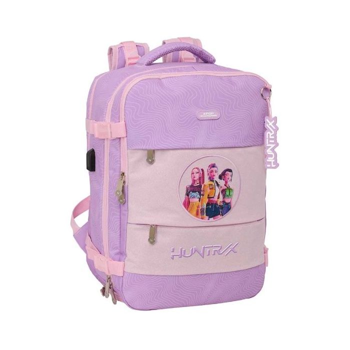 Safta K-Pop Demon Hunters Iconic Mochila de Cabina - Bolsillo para Portatil hasta 15.6  - Portabotellas - USB - Zapatillero - Tr