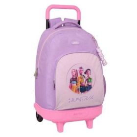 Safta K-Pop Demon Hunters Iconic Mochila con Carro - Extraible - 33L - Portabotellas - Tarjeta de Identificacion Personal - Dobl
