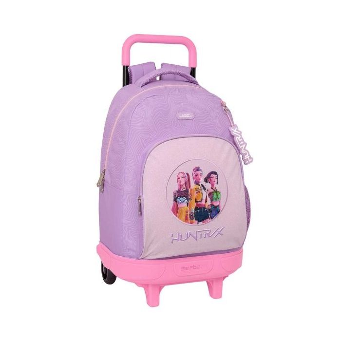 Safta K-Pop Demon Hunters Iconic Mochila con Carro - Extraible - 33L - Portabotellas - Tarjeta de Identificacion Personal - Dobl