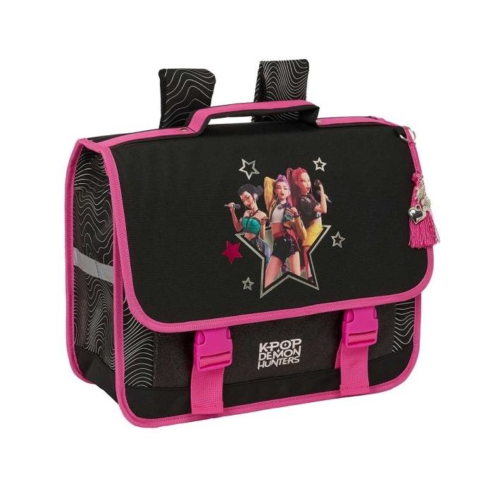 Safta K-Pop Demon Hunters Energy Mochila Cartera Escolar - Solapa - Bolsillo con Cremallera - Espalda Acolchada - Hombreras Ajus