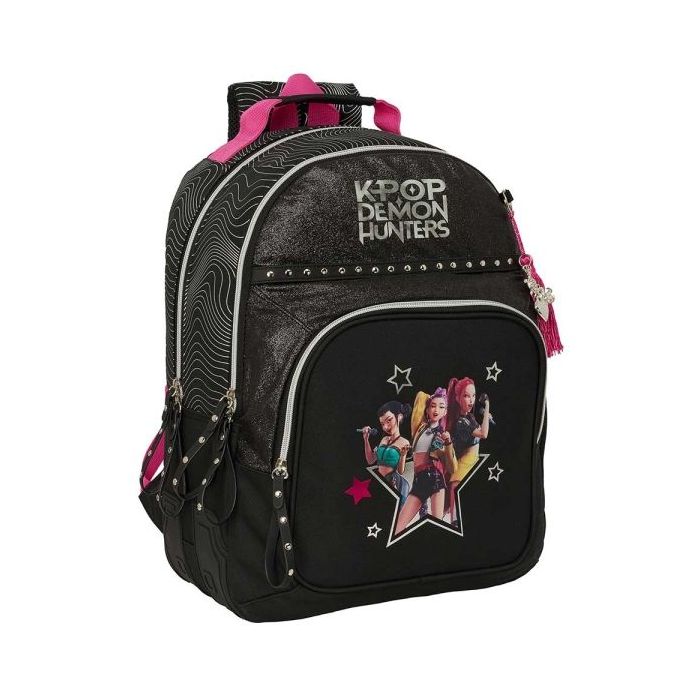 Safta K-Pop Demon Hunters Energy Mochila - Adaptable a Carro - Bolsillo Frontal - Portabotellas - Cremallera con Doble Tirador -