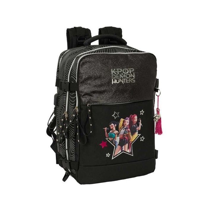 Safta K-Pop Demon Hunters Energy Mochila de Cabina - Bolsillo para Portatil hasta 15.6  - Portabotellas - USB - Zapatillero - Tr
