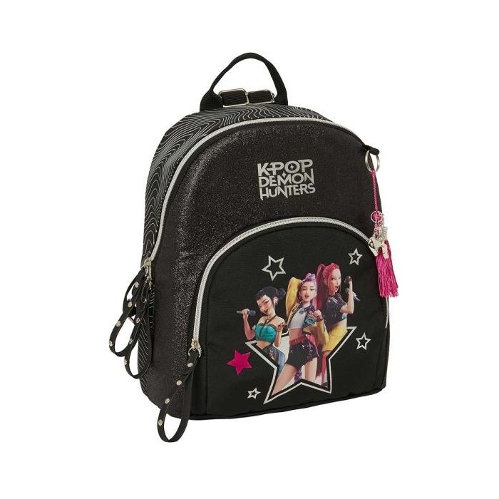 Safta K-Pop Demon Hunters Energy Mini Mochila - Bolsillo Frontal y Trasero - Cremallera - Hombreras Ajustables - Asa Superior -