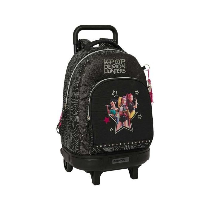 Safta K-Pop Demon Hunters Energy Mochila con Carro - Extraible - 33L - Portabotellas - Tarjeta de Identificacion Personal - Dobl