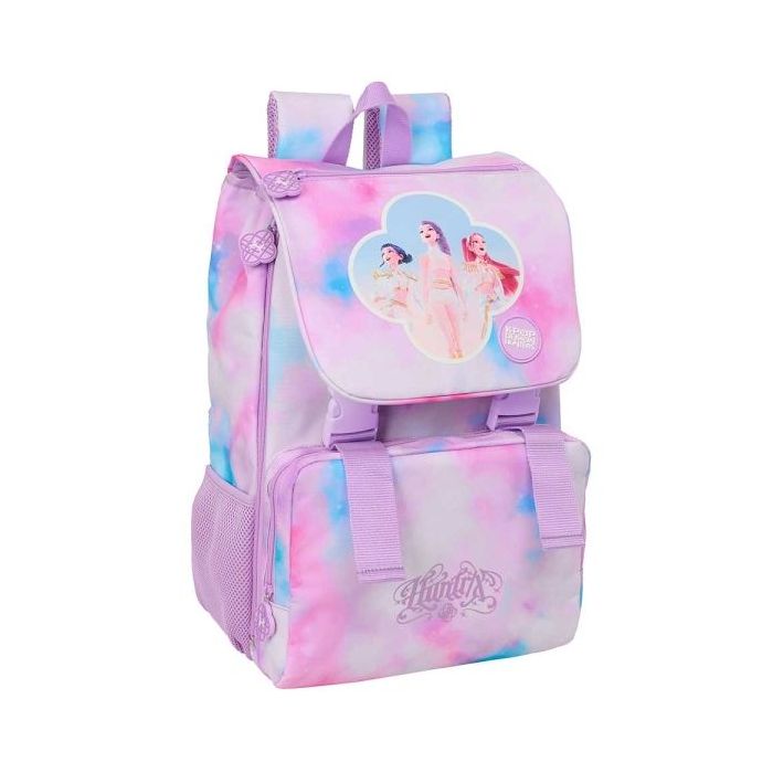 Safta K-Pop Demon Hunters Artist Mochila Extensible - Solapa - Cierre con Cordon - Portabotellas - Bolsillo Frontal - Detalles R
