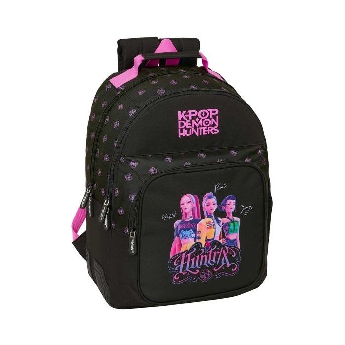 Safta K-Pop Demon Hunters Mochila - Adaptable a Carro - Bolsillo Frontal - Portabotellas - Cremallera con Doble Tirador - Asa de