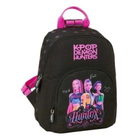 Safta K-Pop Demon Hunters Mini Mochila - Bolsillo Frontal y Trasero - Cremallera - Hombreras Ajustables - Asa Superior - Compact