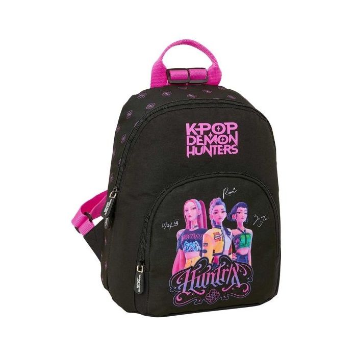 Safta K-Pop Demon Hunters Mini Mochila - Bolsillo Frontal y Trasero - Cremallera - Hombreras Ajustables - Asa Superior - Compact