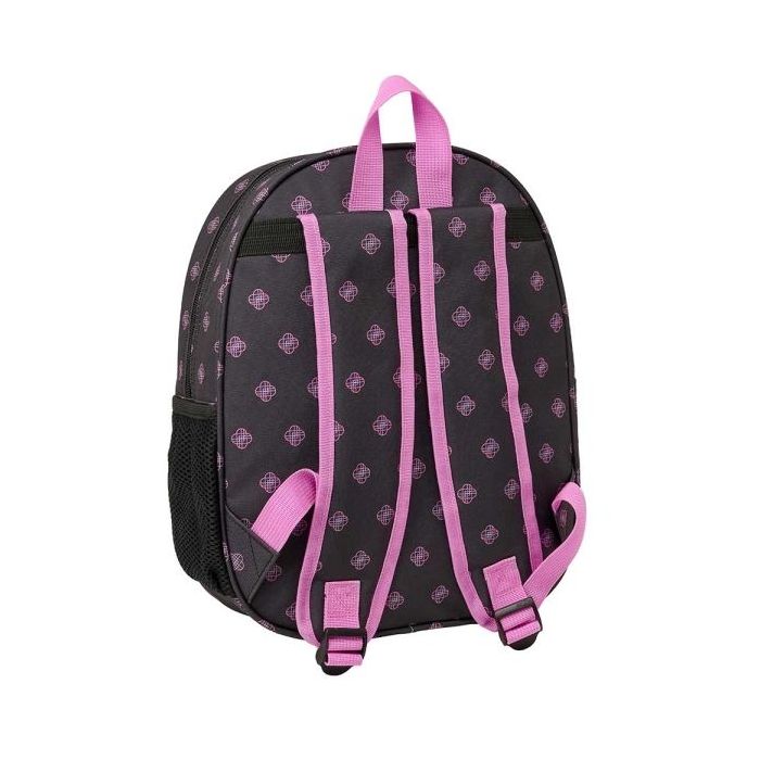 Safta K-Pop Demon Hunters Mochila 3D - Portabotellas - Hombreras Acolchadas - Asa de Mano Superior - 27x33x10cm - Color Negro