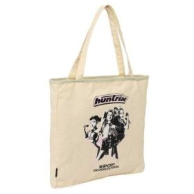 Safta K-Pop Demon Hunters Star Tote Bag Bolsa de Tela - Cremallera - Bolsillo Interior - Asas de Mano - 36x38x6.5cm - Color Beig