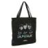 Safta K-Pop Demon Hunters Soul Tote Bag Bolsa de Tela - Cremallera - Bolsillo Interior - Asas de Mano - 36x38x6.5cm - Color Negr